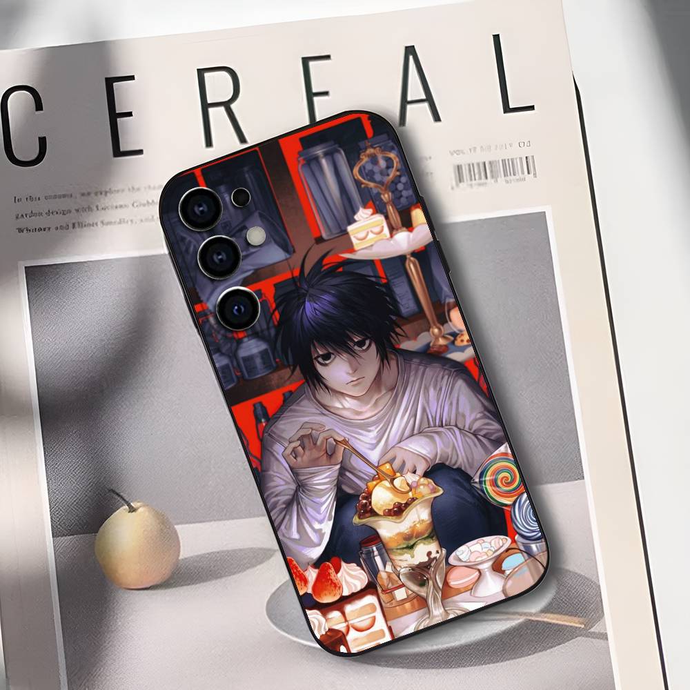 L-Lawliet D-Death Note Phone Case For Samsung S25,S24,S21,S22,S23,S30,Ultra,S20,Plus,Soft Silicone Black Cover