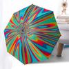 Psychedelic Floral Automatic Opening Folding Umbrella with 8-Rib Iron Frame - Portable Design for Outdoor Use, Festive Gift, Travel, Daily U
