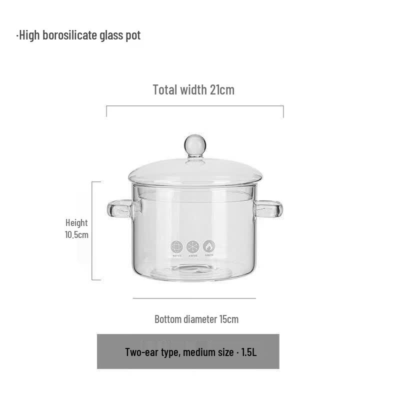 High Borosilicate Glass Milk & Soup Pot