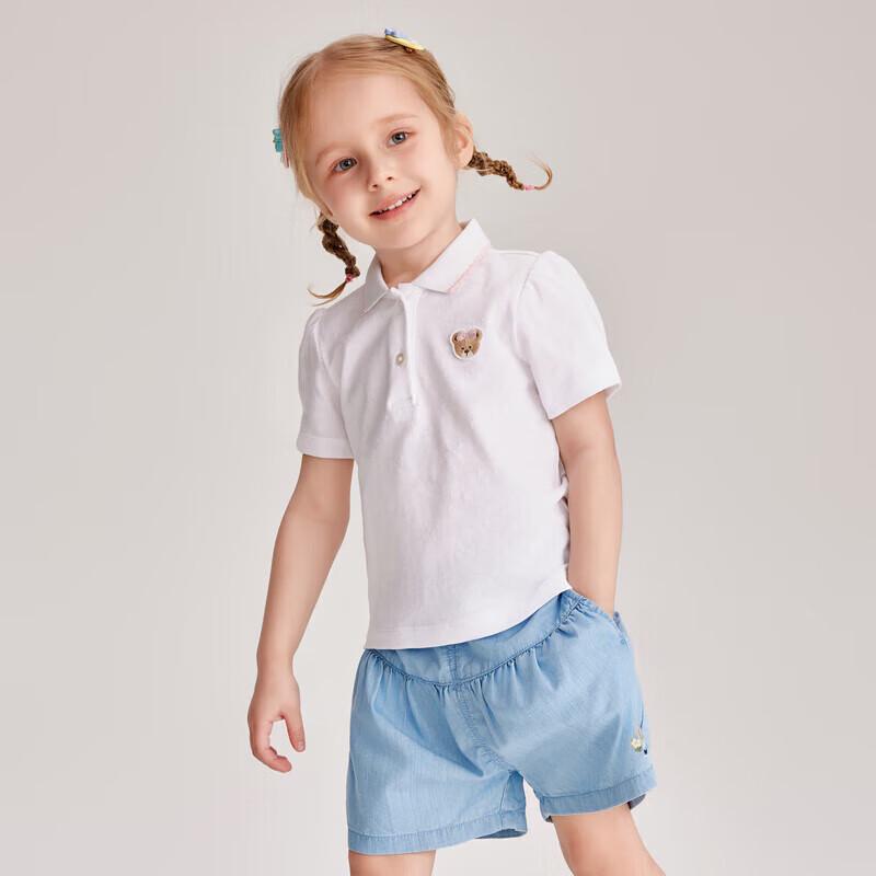 PawinPaw Toddler Girls  Cartoon Bear Polo Short Sleeve T-Shirt 100