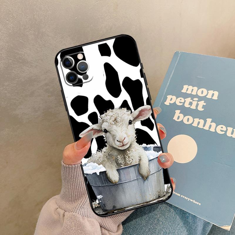 Western Highland Cow Sunflower Cute Case For iPhone 17 Air 13 16 15 11 12 14 Pro Max 13 mini XR 15 16 Plus 16e Back Cover Shell