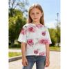 Summer Girl T-shirt Fashion Flower 3D Print Kids Short Sleeves T-Shirt Loose Casual Tops Outdoor Comfortable Girl Clothing