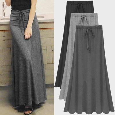 Women's Modal A-Line Strappy Long Skirt - Slim Fit, Summer Style, Plus Size