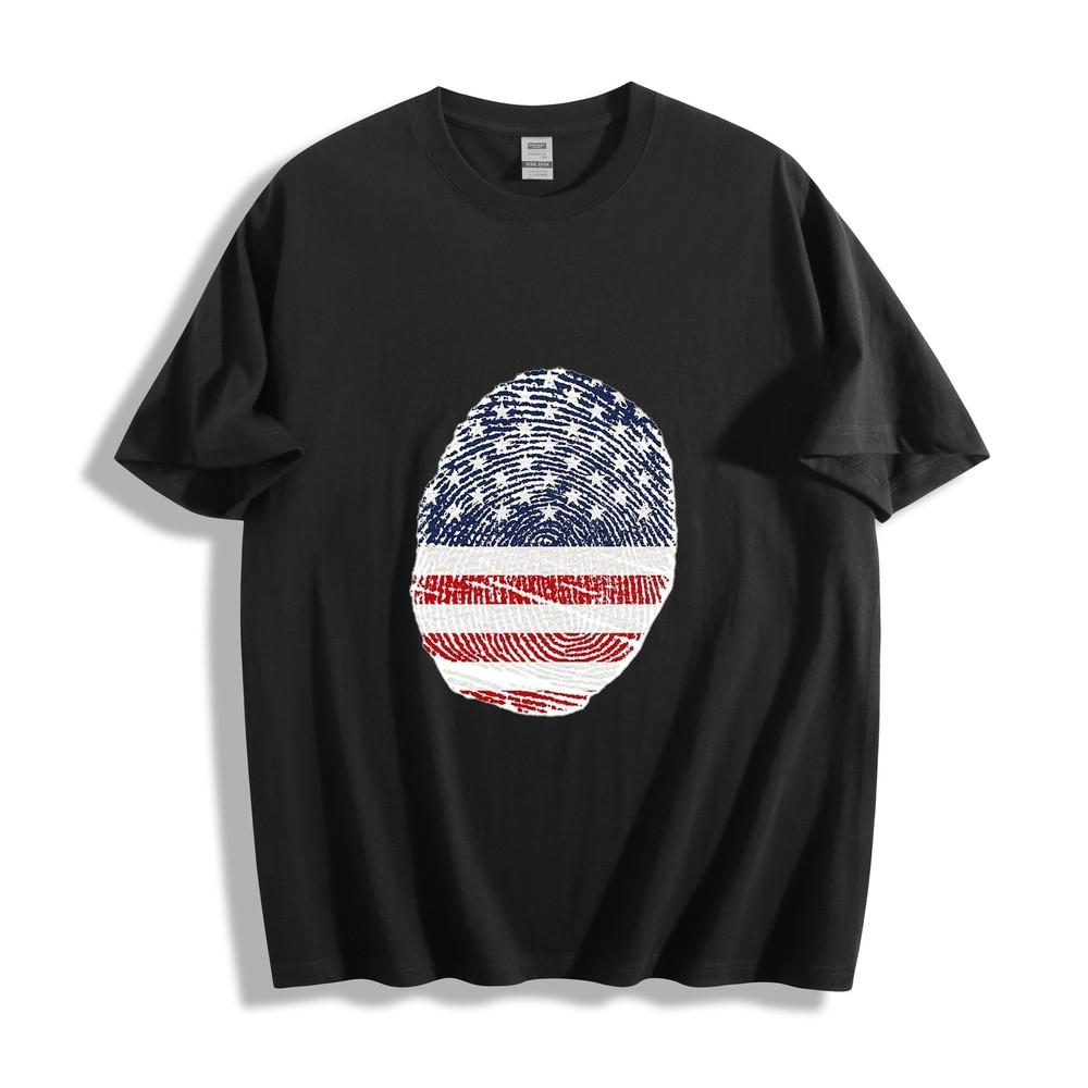 250th USA Anniversary Flag Fingerprint T - Shirt - Unique Unisex Tee