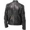 Leather Jacket Men's Stand Collar Trend Spring and Autumn New Leather Jacket Handsome Motorcycle Suit Green Large Size Jacket