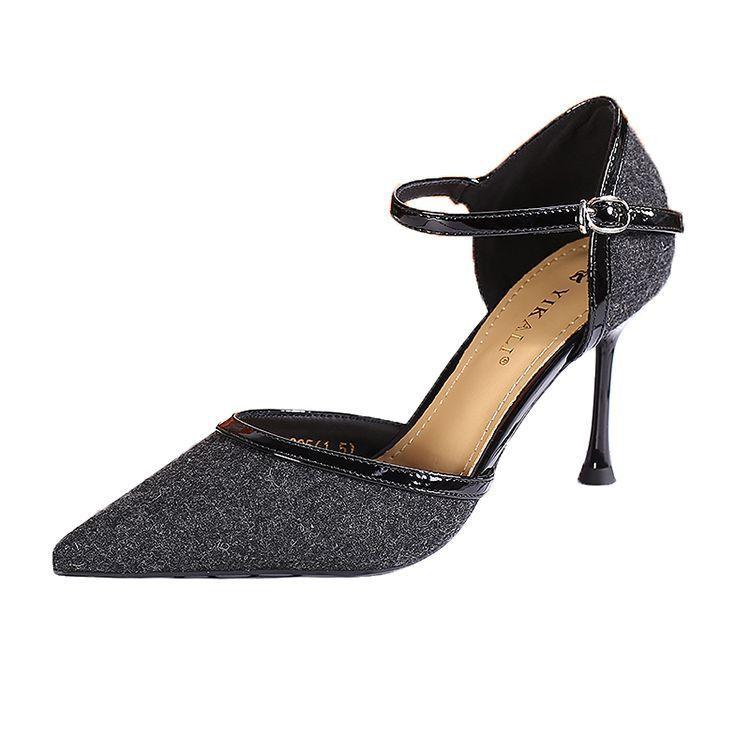 French pointed fashion high heels women's 2025 spring new thin heel shallow mouth hollow temperament versatile niche single shoes