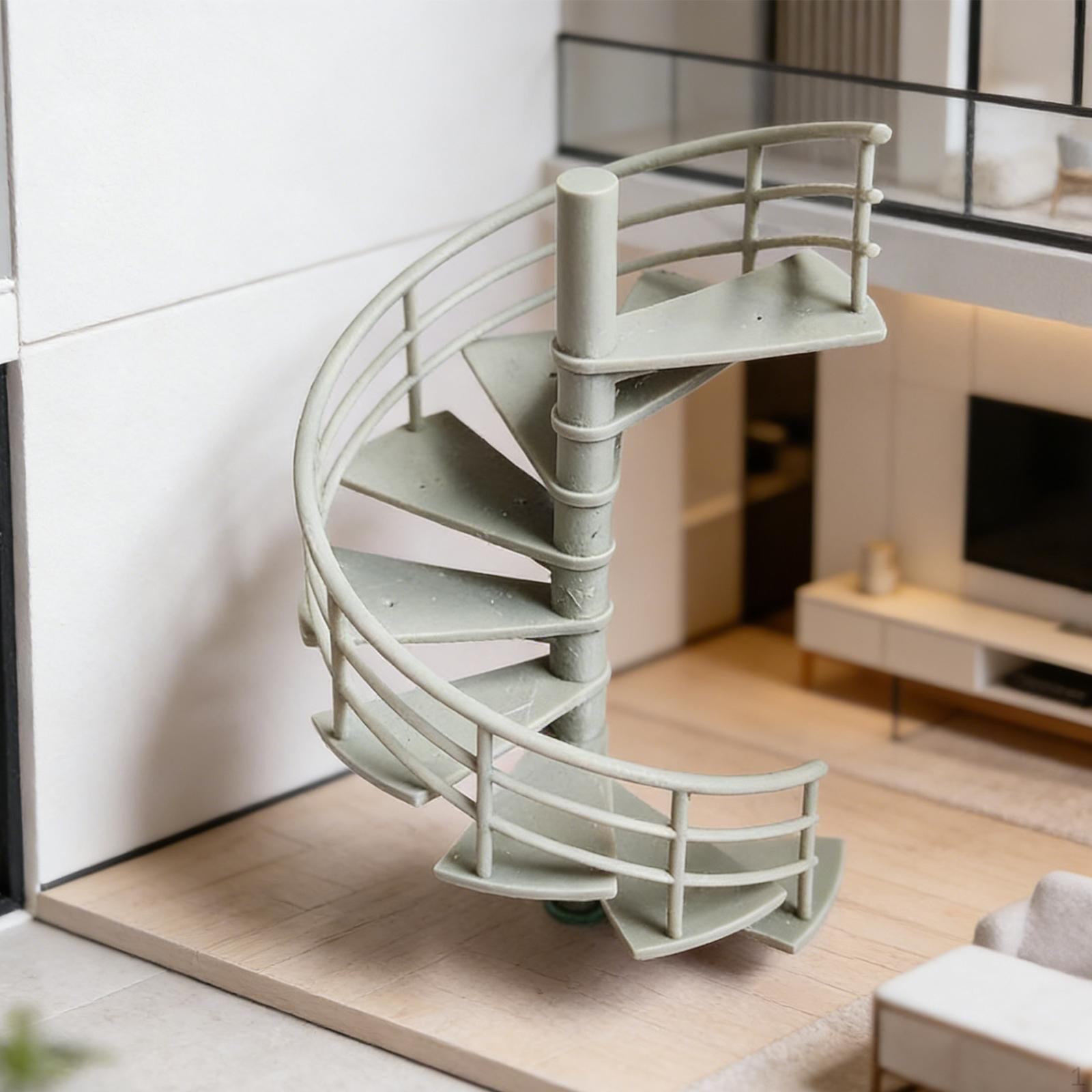 

1/64 Scale Staircase Model,Attic Ladder DIY Diorama Scene Model Small Display Stand for Fairy Garden