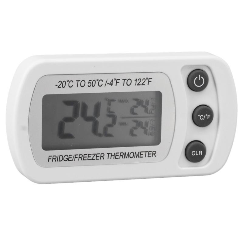 2Pcs Waterproof Digital Refrigerator Fridge Thermometer -20~50℃ Digital Freezer Thermometer White