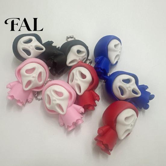 Mini Skeleton Pendant Screaming Keychain Pendant, 3D Printed Halloween Hanging Decor, Backpack Schoolbag Purse Bag Charm Accessories Decor