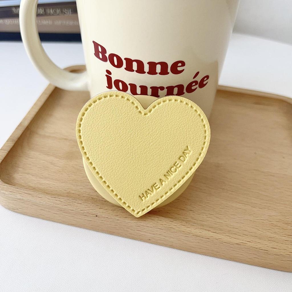 Leather Heart-Shaped Magsafe-Compatible Magnetic Phone Holder - Retractable, Foldable, Strong Adsorption