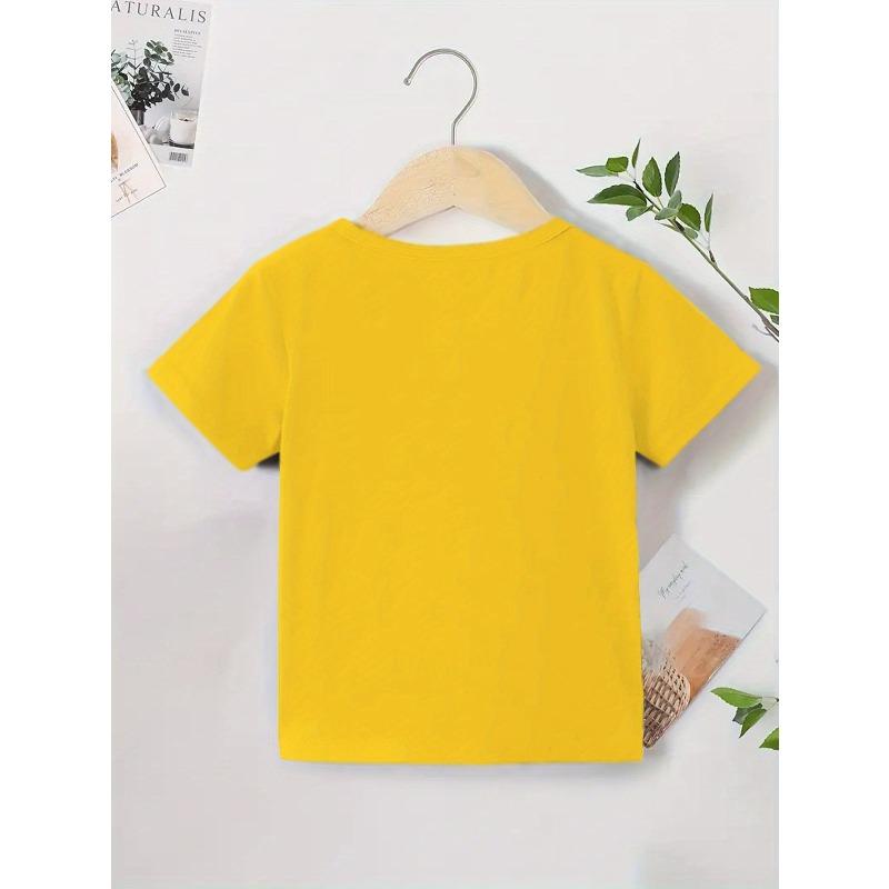 European sizes Sweet Messenger with Cute Face Boys' New Casual Short-sleeved T-shirt for Summer Children's Round Neck Clothing Printed T-shirt