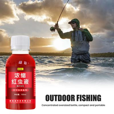 100ML Concentrated Red Worm Liquid High Concentration Fish Bait Additive Fishing Lure Enhancer Attraction Agent Freshwater Trout Carp Bass