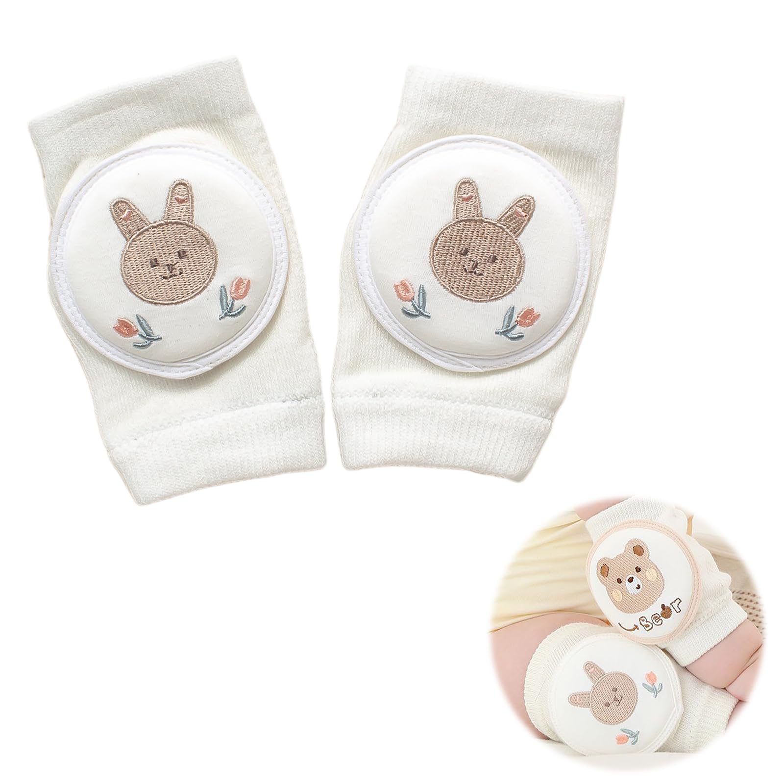 

Pokmil Baby Knee Mesh Knee Pads for Babies and Crawling Leg Baby Support for Soft Soft Knee Prevents 1 Pair Thigh Circumference Years Pads, Toddlers,