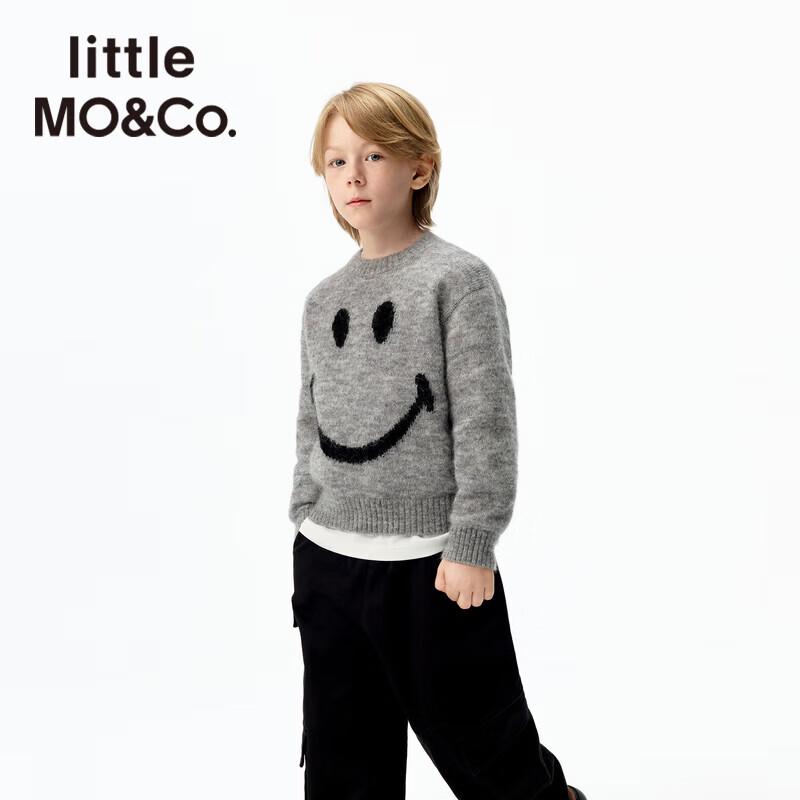 little MO&Co. Kids Mohair Blend Smiley Face Pullover Sweater
