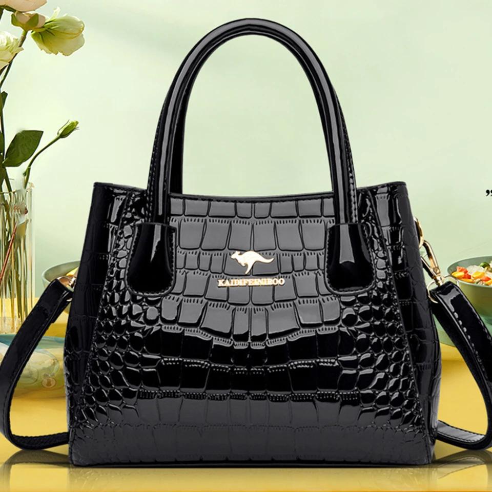 Ladies' Quality Leather Patent Shoulder Bags for Women New Luxury Women's Bags Designer Fashion Large Capacity Tote Bag