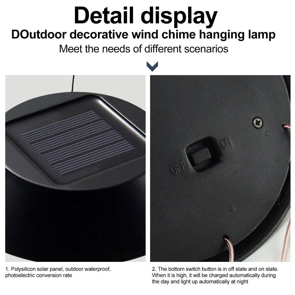 Waterproof Solar Wind Chime Pumpkin Lamp LED Hallowen String Light Hallowen Decoration