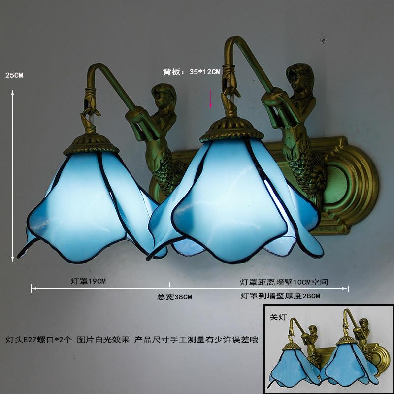 American Creative Retro Lotus Bathroom Mirror Headlight Wall Lamp European Dresser Mediterranean Simple Wall Lamp