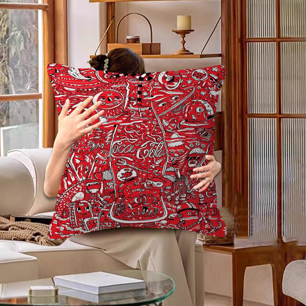 Cocacola Vintage Personalized Pillow Cover Kids Bedroom Wild Party Decor Pillowcase Kid Birthday Shower Gift