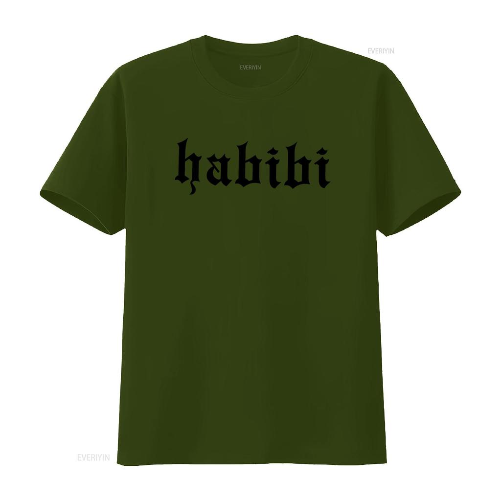 Habibi T Shirt Love Arabic Lebanese Women Be Kind Couple Positive vintage Washed homme graphic Soft Versatile fashion