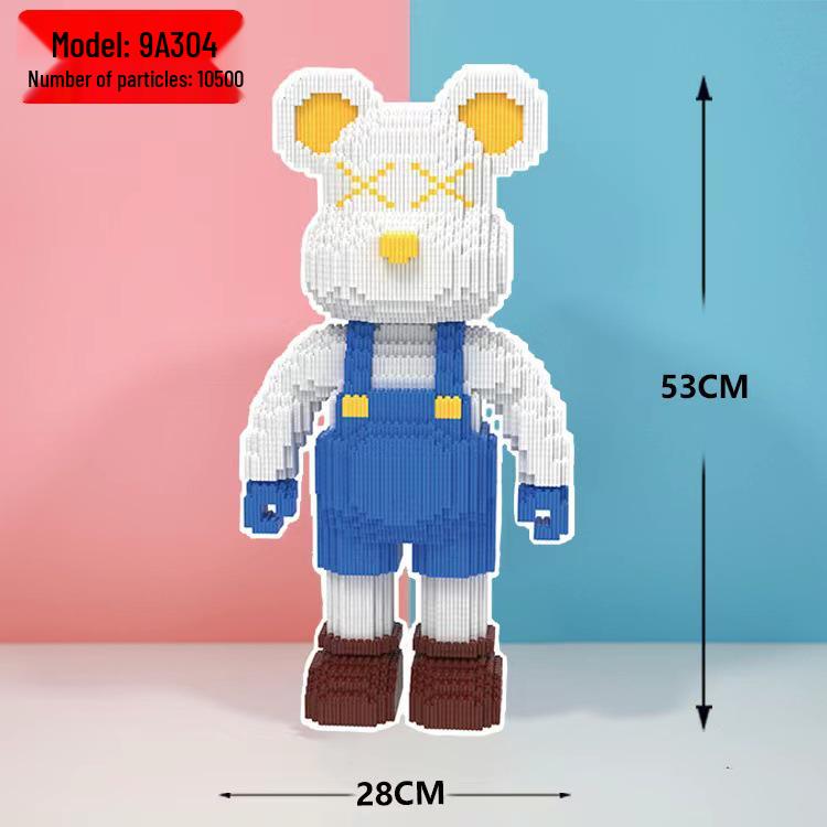 Girls' Compatible Lego: Violent Bear Building Block Series - Educational Micro-Block Interlocking Toys & Gifts