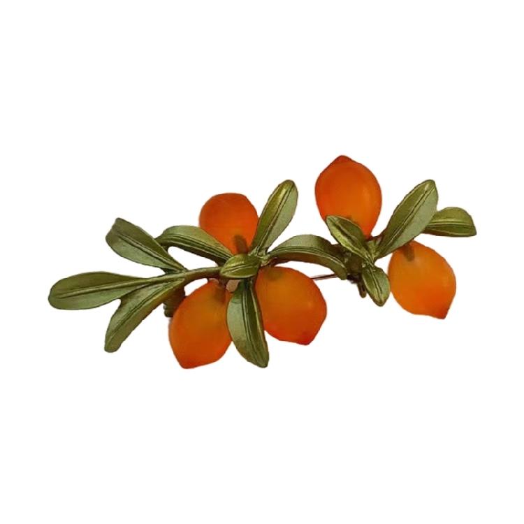 

Stylish Orange Glass Art Brooch Versatile Accessory Unique Glass Brooch Pin For Office Wear And Casual Outfits 1