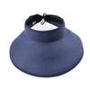 2025 Women Sun Visors June Wide Brim Foldable Packable Roll Up Ponytail Beach Hat Straw Visor Sun Hats