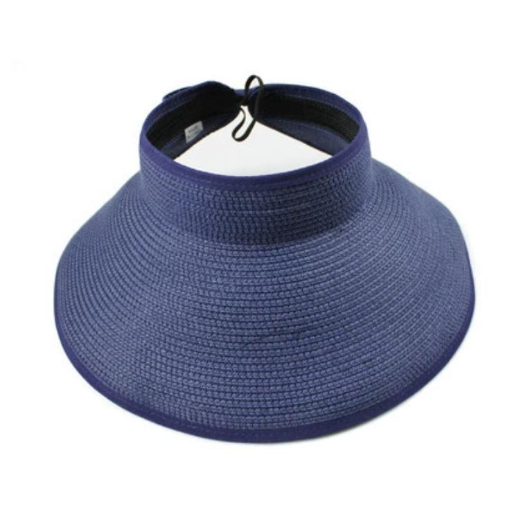 2025 Women Sun Visors June Wide Brim Foldable Packable Roll Up Ponytail Beach Hat Straw Visor Sun Hats
