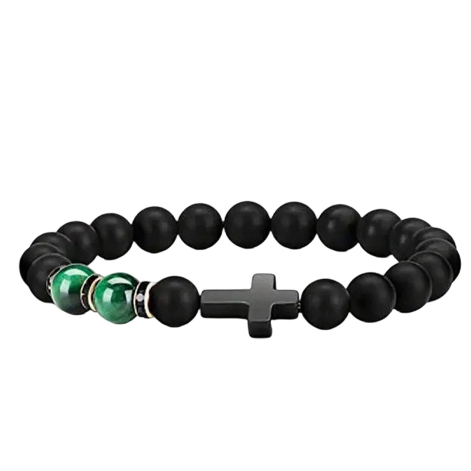 

Crystal Bracelet Gifts For Men Him- Hematite Black Eye Gemstone Beaded Bracelets Birthday Jewelry Gifts One Size