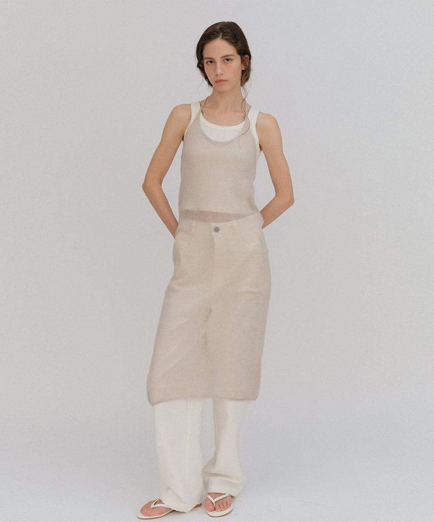 Beiodeu Kidmohair Halter-Neck Knit Dress_Light Gray