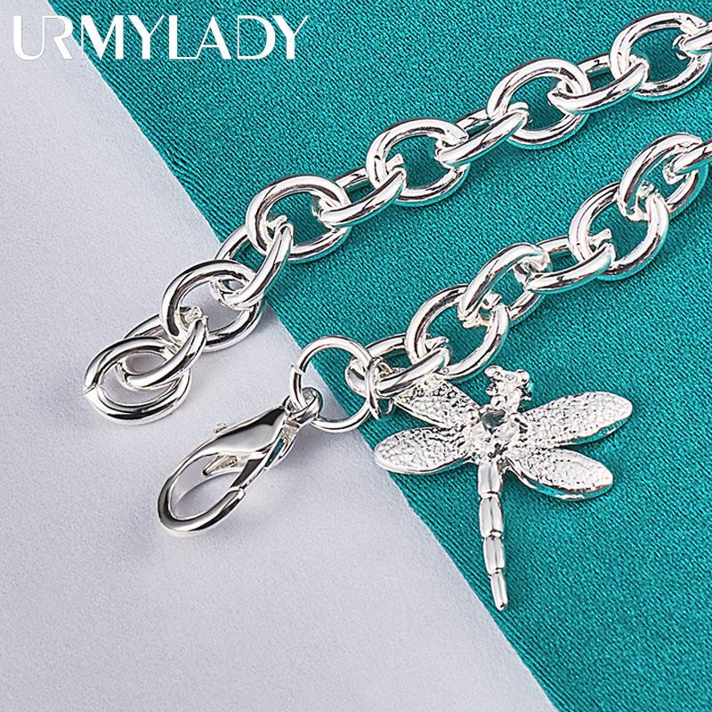 925 Sterling Sølv Dragonfly Zircon Anheng Armbånd For Kvinner Bryllup Forlovelse Mote smykker