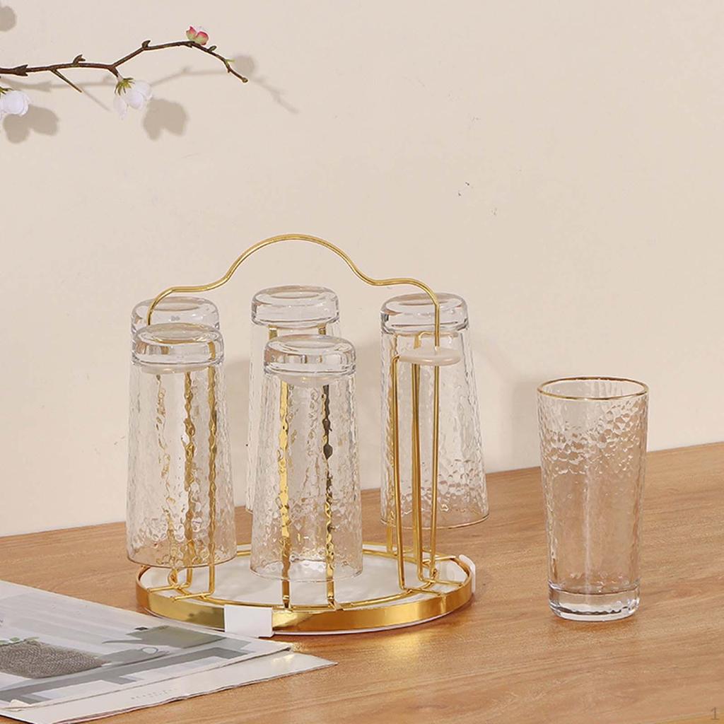 Cup Drying Rack Mug Draining Organizer Drain Holder Saving Space with Tray Tea Cups