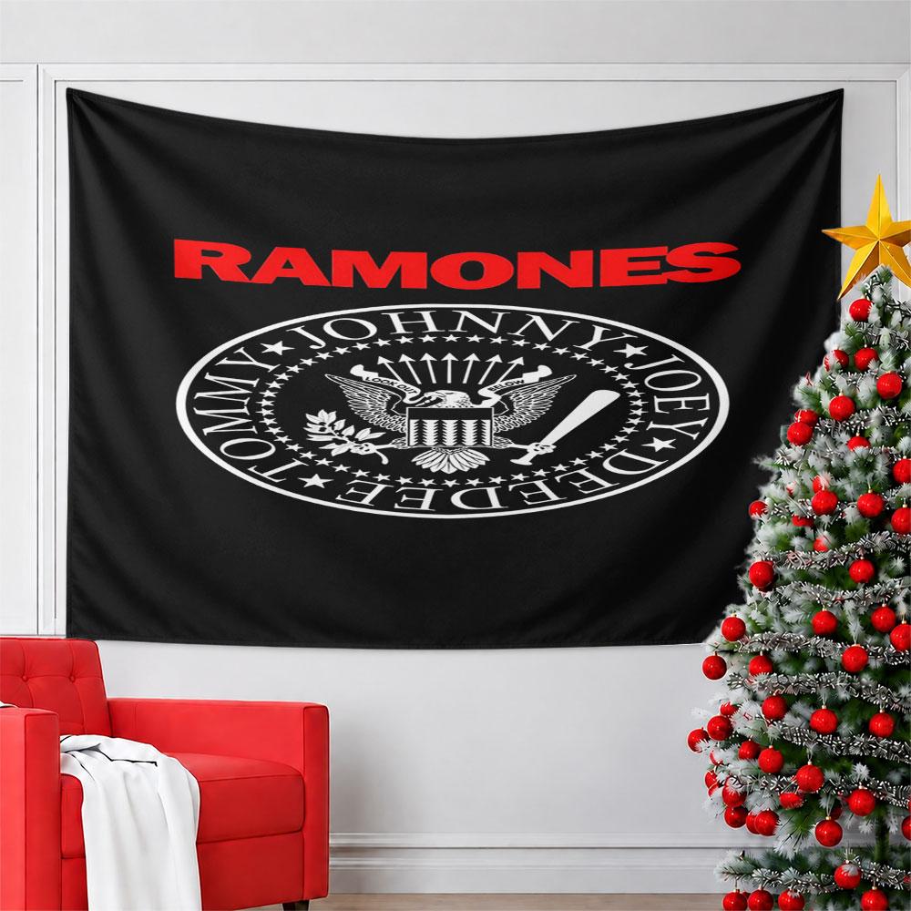 Ramones Logo with Eagle Emblem Pattern Wall Hanging Tapestry Decorative Tapestry Home Decor for Bedroom and Living Room