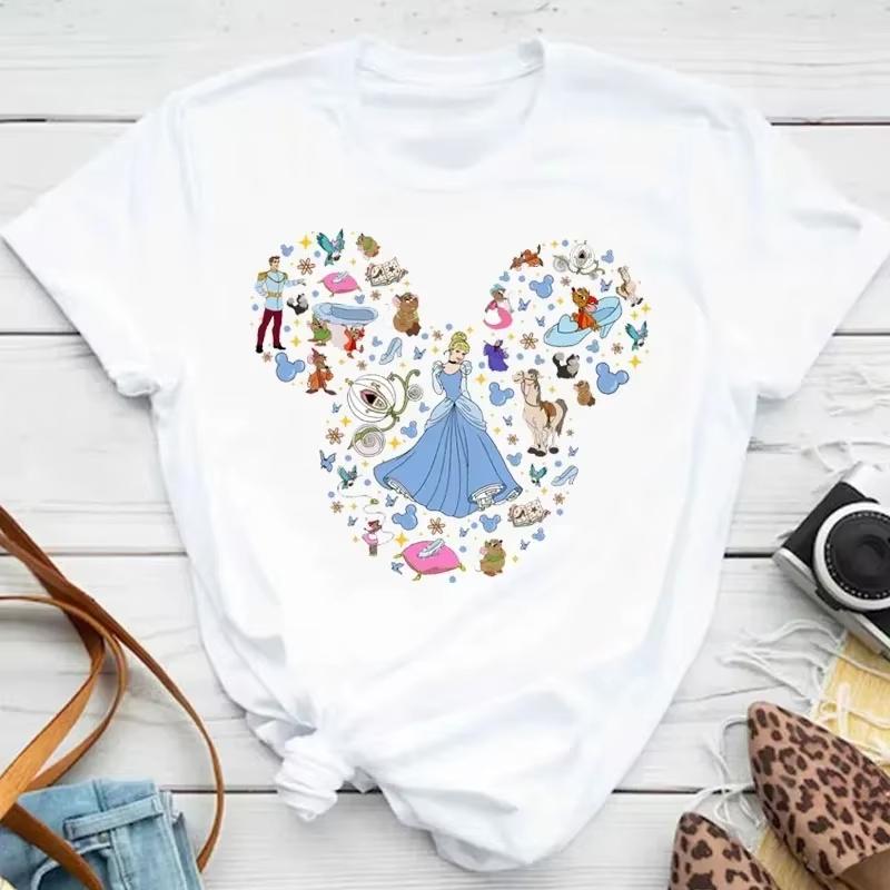 Disney Mulan Princess Printed Tshirt Cute Mickey T Shirt Summer Unisex Casual Short Sleeved Streetwear Tshirts Harajuku Clothes