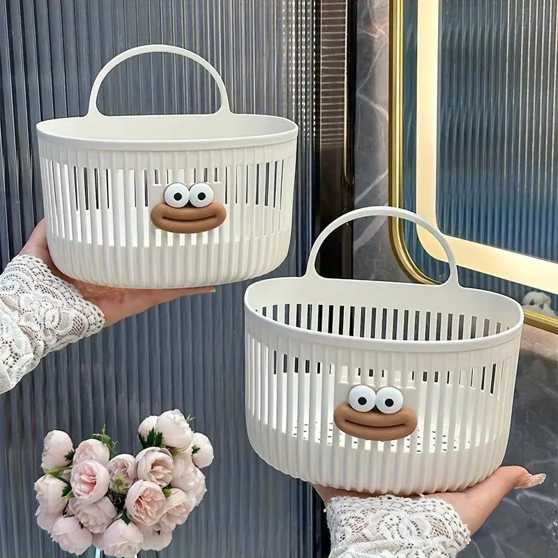 1PCS Small Hanging Basket Storage Basket Bathroom Bathroom Face Towel Storage Basket Kitchen Dormitory Bedside Wall-mounted Hanging Basket