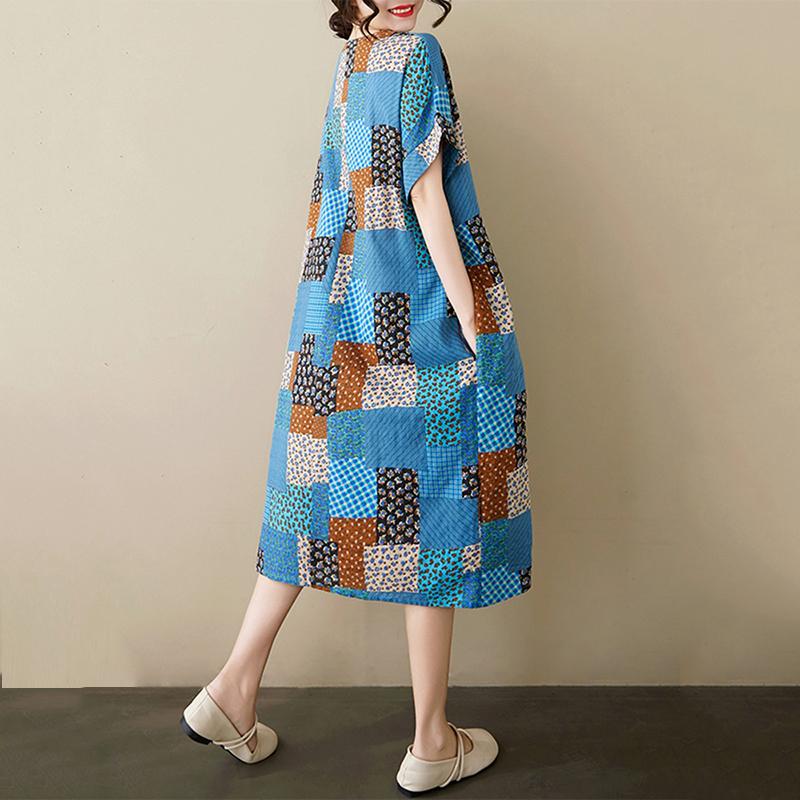 XITAO Irregular Print O-neck Dress ZMY1128