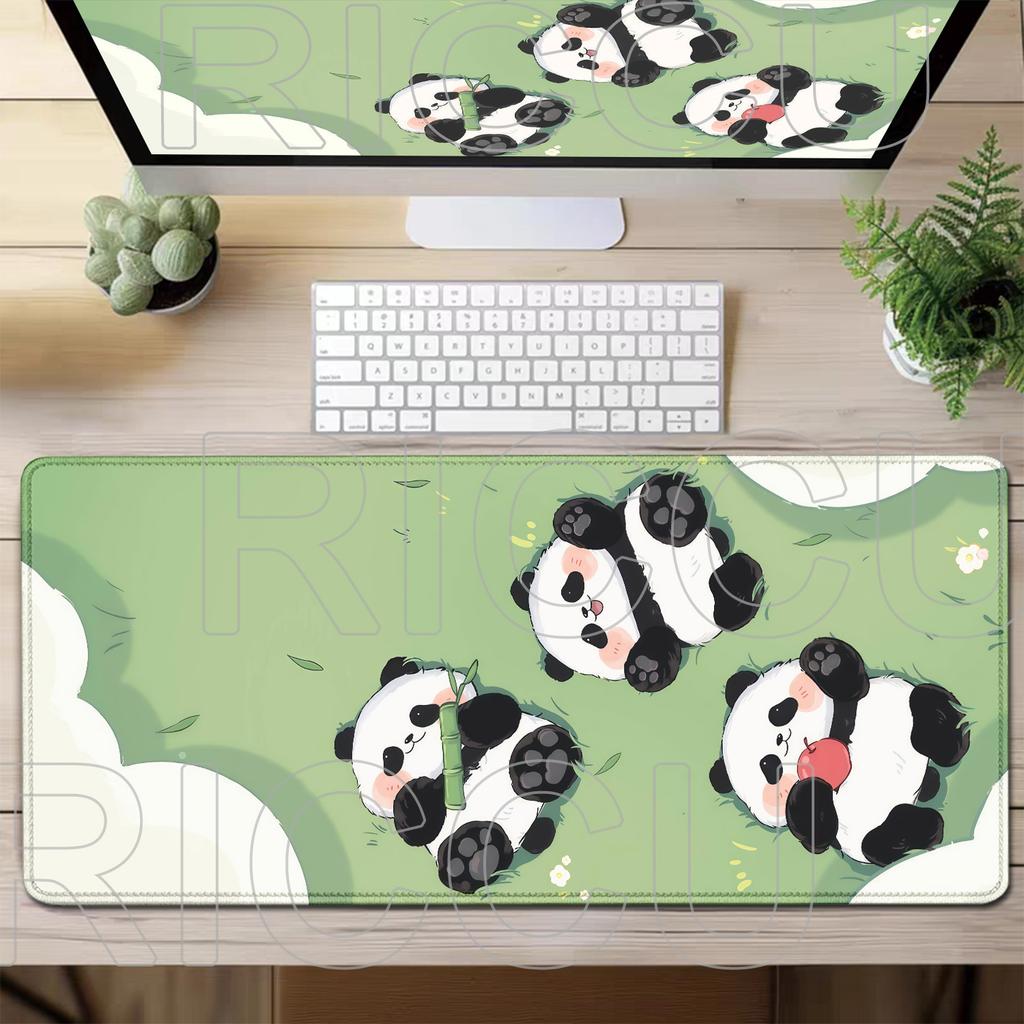 XXL Kawaii Panda HD Printing Mouse Pad Large Computer Office Game Table 400x900mm Mat Rubber carpet Anti-slip Keyboard Desk Pads