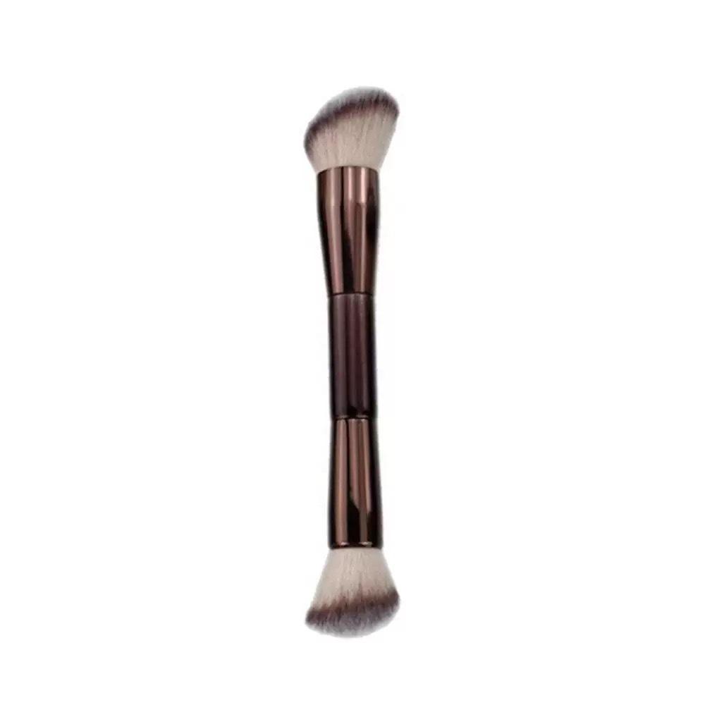 7dílná přenosná oboustranná sada štětců na make-up: Zahrnuje štětce na make-up, pudr, tvářenku a konturování