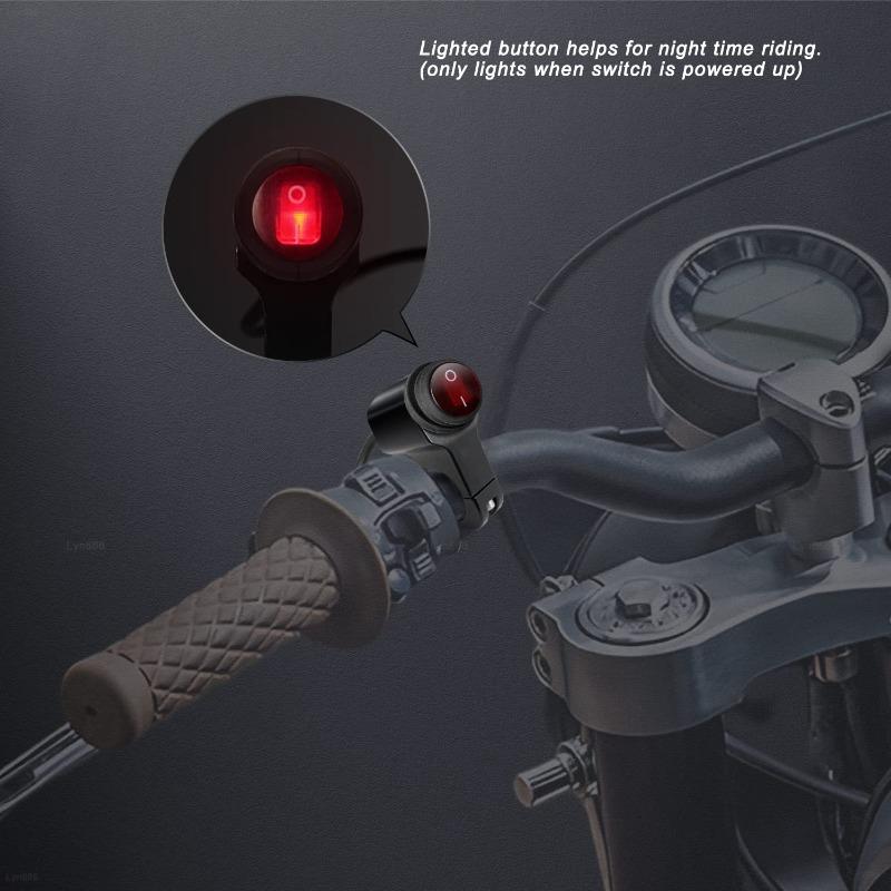 1pcs CNC Motorcycle Modification Aluminum Alloy Switch LED Headlight Power-off Switch Electric Horn Control Button 2025 New