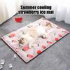 Pet Cooling Pad Strawberry Pattern Self Cooling Pet Bed for Cats And Small Dogs Summer Pet Mat for Kennel Crates Sofa Floor