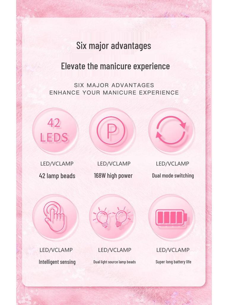 SS10 168W Rechargeable Nail Lamp - High-Power, Quick-Dry Curing for Nail Salons