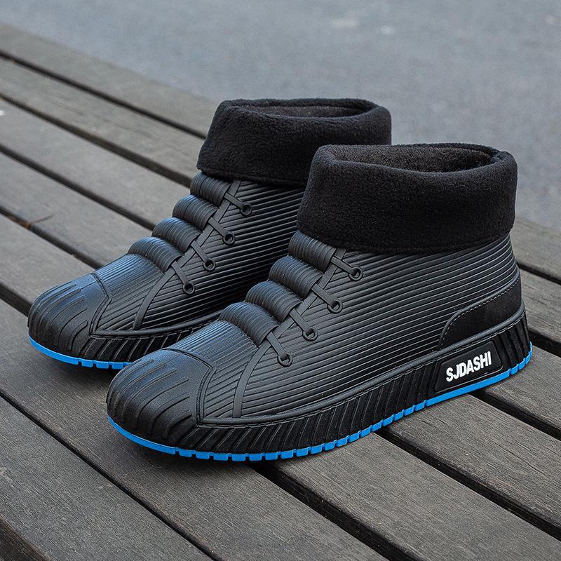 Men's Waterproof Fashion Short Rain Boots - Non-Slip, All-Season Rubber Shoes