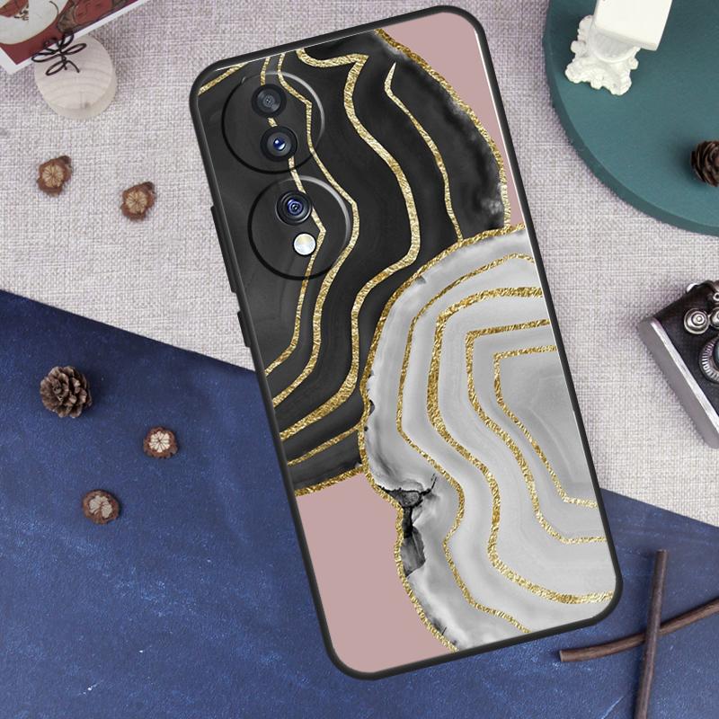 Luxury Gold Foil Art For Honor Magic 8 5 6 7 Lite Case For Honor 200 400 Pro X9c X9b X9d X8c X8b 9 50 70 90 Win RT