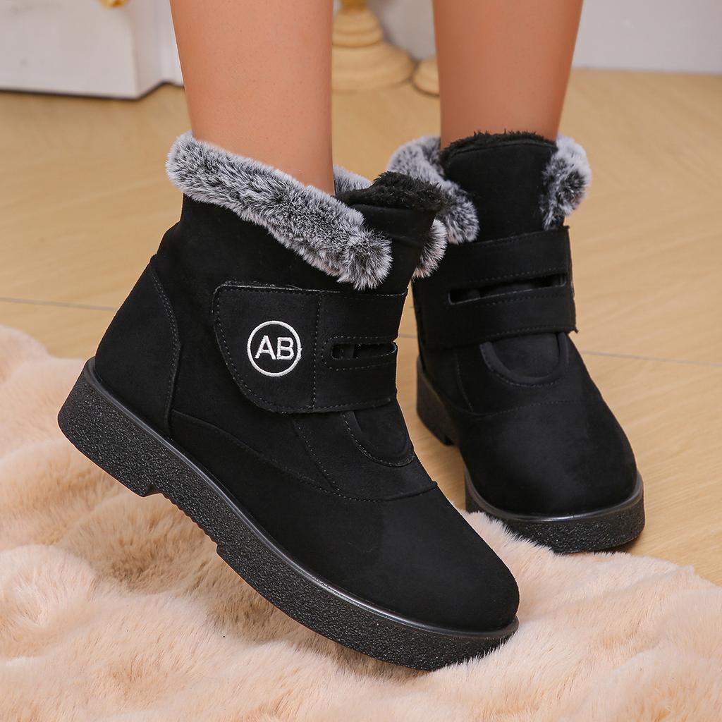 Fashion Faux Fox Fur Ankle Boots Women Winter 2024 Thick Long Plush Platform Snow Boots Woman Plus Size 44 Warm Non Slip Botas Shoes