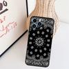 Coque de téléphone Paisley Bandana Noir Pour iPhone 16 Pro Max 15 14 13 11 12 17 Pro Max mini 15 16 Plus 16e 17 Air Cover