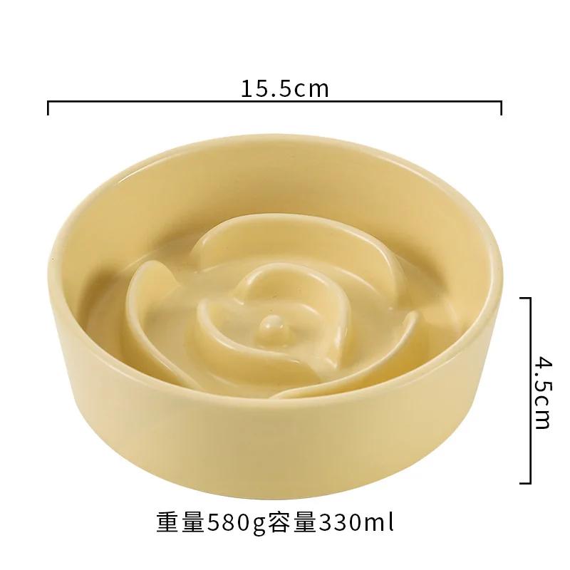 Slow Feeder Cat Bowl Ceramic Cat Food Bowl for Cervical Spine Protection Anti-choking Cat Slow Feeding Dish Bowl Pet Supplies