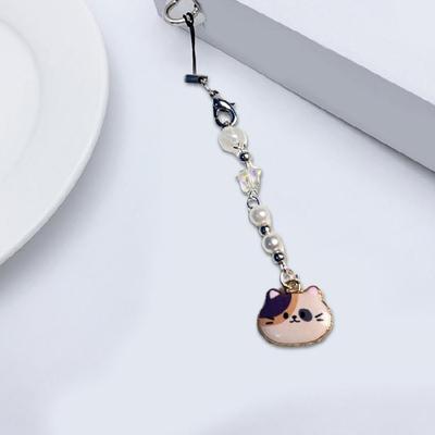Cute Kitten Phone Charm Stylish Animal Pendant Keychain Lightweight Anti Lost Lanyard For Everyday Use And Parties