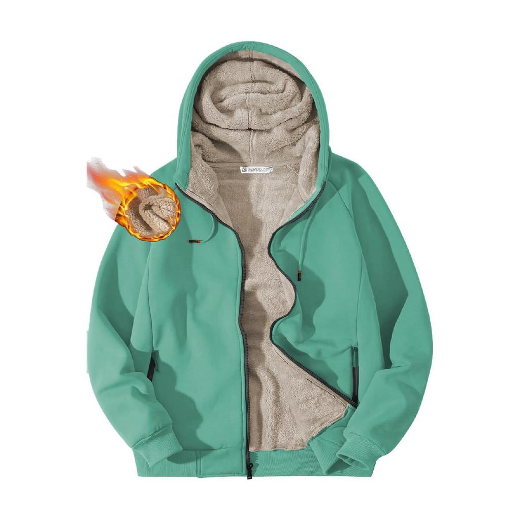 Ghassy Co.. Men's Ultra Thermal Sherpa Lined Hooded Winter Sweatshirt With Zipper Pocket
