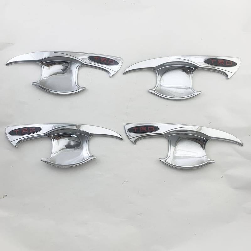 ABS Chrome Car Accessory 2016 2018    For Toyota Hilux Revo Fortuner Innova Door Handle Bowl Covers Trim Paste Style
