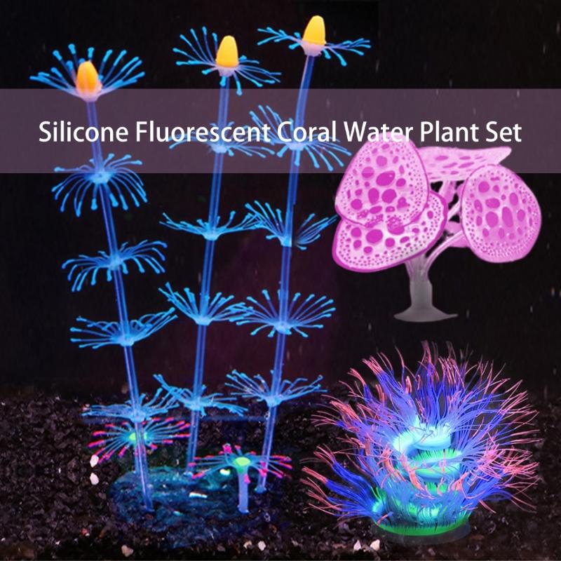 Aquarium Künstliche Pflanze Landschaft Aquarien Dekorationen für Aquarien Terrarium Garnelen Fluoreszierende Ornamente