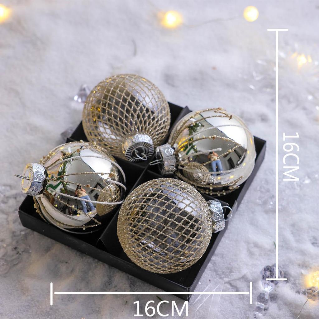 Christmas Tree Ornament Set: Nine Painted Macaron Candy Color Irregular Balls